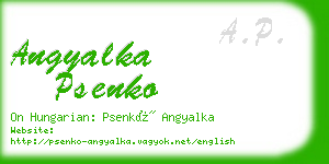 angyalka psenko business card